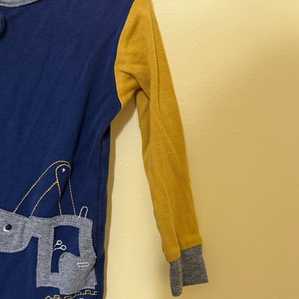 Carter's Construction Navy Blue and Yellow Sleeper - Picture 5 of 7